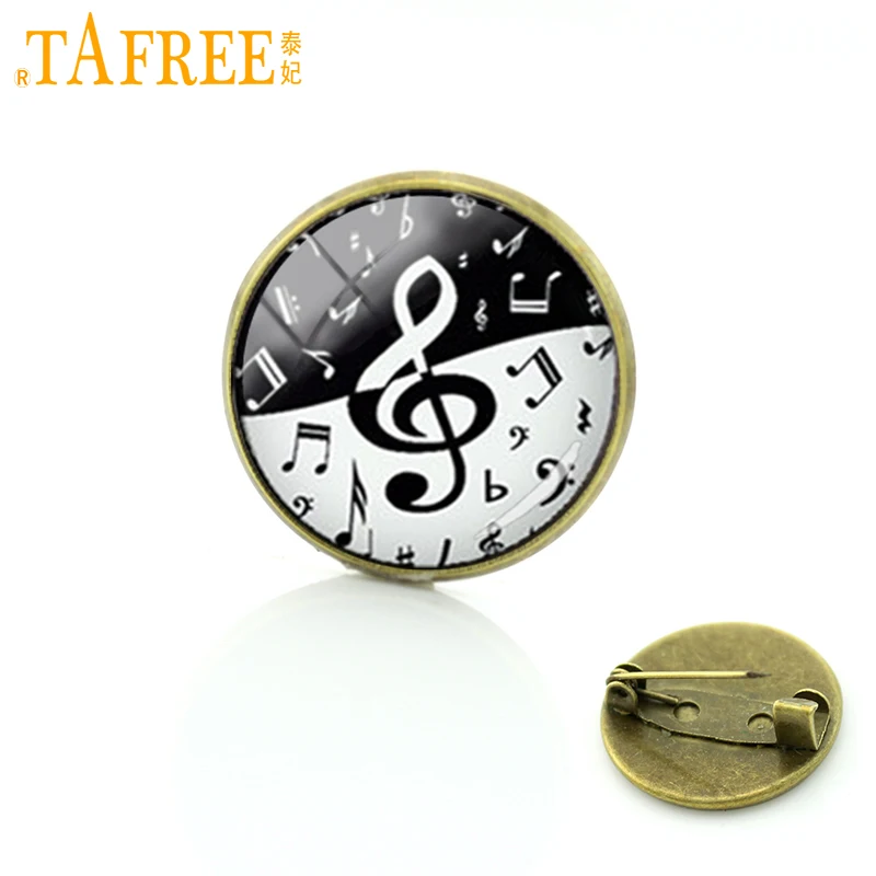 TAFREE стильный скрипичный ключ волна броши для подарков высококлассные Инь Ян в