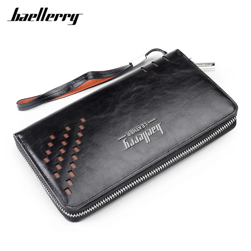 Baellerry Men Clutch Wallets with Wrist Band Brand Designer Card Photo Holder Money Purse for Male Coin Pocket Long Wallet Man | Багаж и