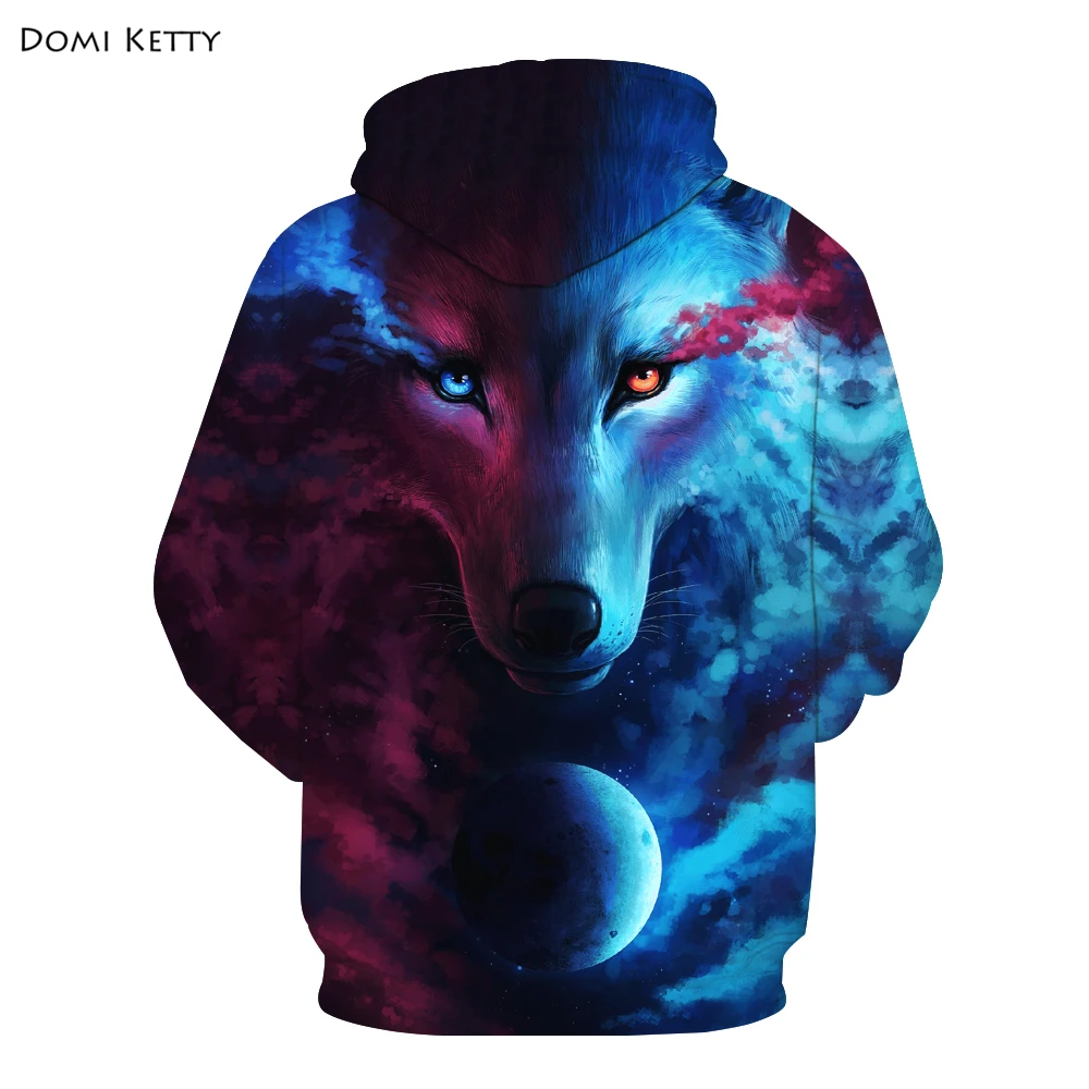 Domi Ketty/Детские толстовки с животными для мальчиков принтом волка синие детские