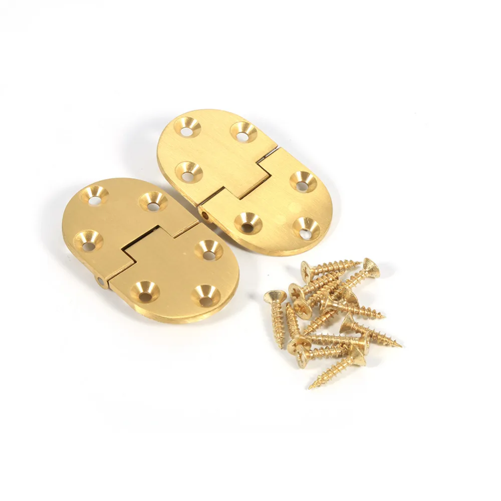 2 шт./компл. латунные складывающиеся петли для шкафа с круглыми краями винтами