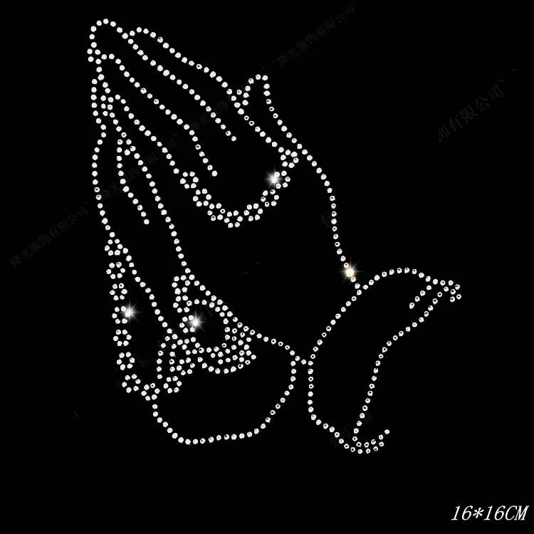 20 шт./лот руки в молитве исправление стразы теплопередачи дизайн гладить на