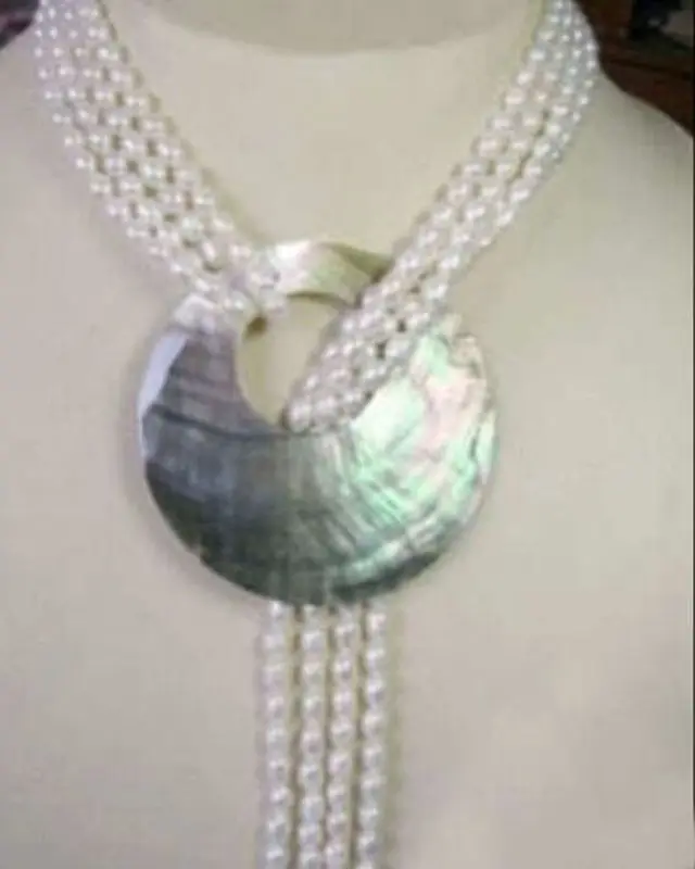 

Long 8-9mm Real Natural Black & White Akoya Pearl Necklace
