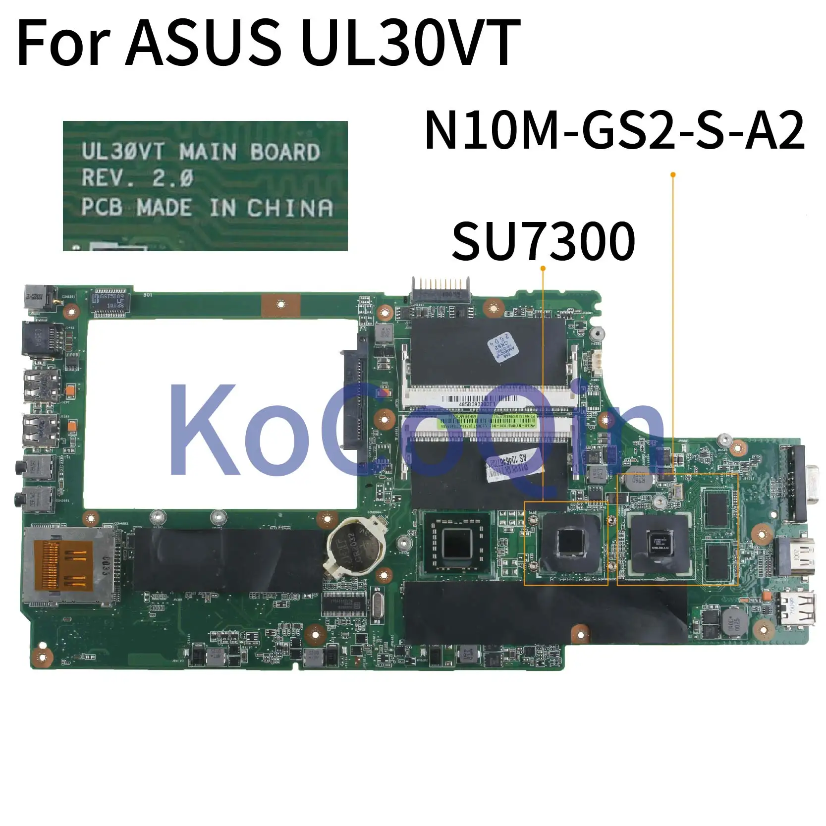 KoCoQin материнская плата для ноутбука ASUS UL30VT SU7300 REV.2.0 N10M GS2 S A2|Материнские платы