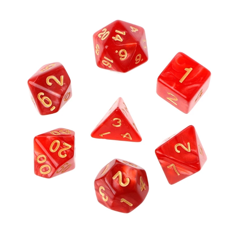 7 шт./компл. многогранные кости золотые цифры для Dragon Pathfinder D20 D12 2xD10 D8 D6 D4|polyhedral