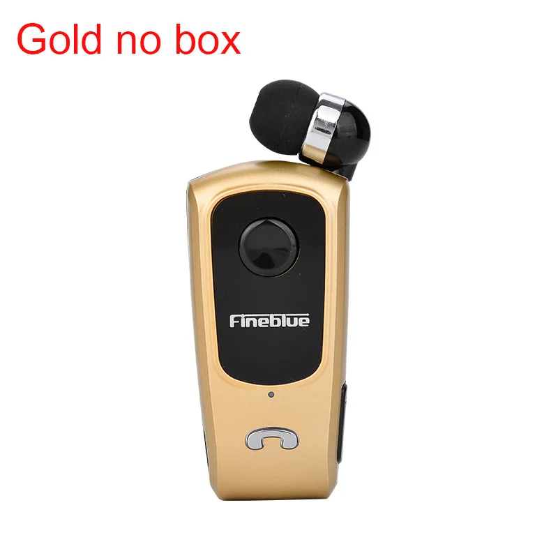 Gold no box Настоящие Fineblue F920 выдвижные беспроводные Bluetooth наушники гарнитура стерео зажим для наушников микрофон телефонный звонок портативный - Цвет: Gold no box