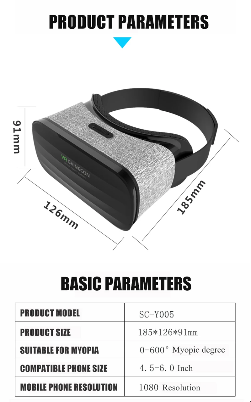 VR Shinecon Y005 3D очки виртуальной реальности с эффектом погружения картонные VR для 4,3-6,0 дюймового смартфона+ контроллер