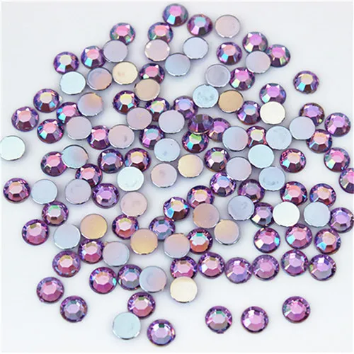 Light Purple AB 3 мм, 4 мм, 5 мм кристалл AB 3D дизайн ногтей AB Стразы DIY не горячей фиксации круглые акриловые камни для украшения лица WC374 - Цвет: Light Purple AB