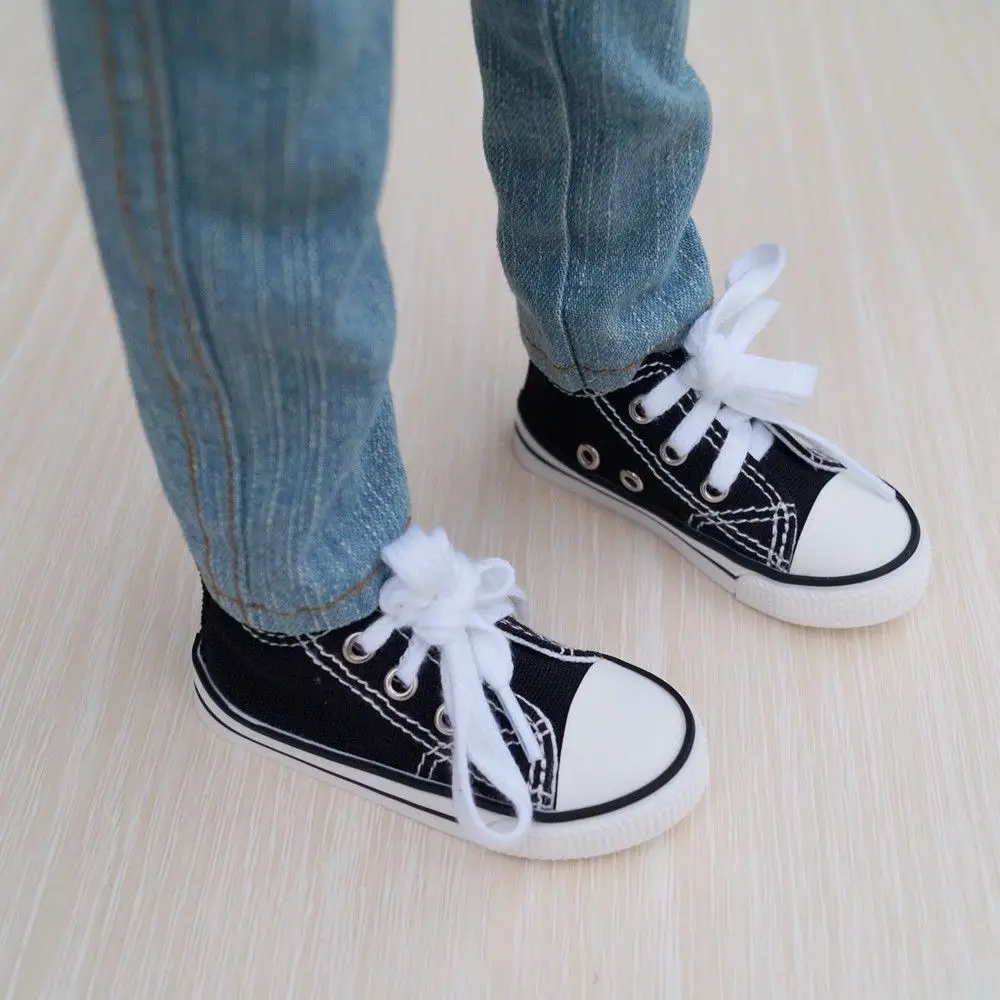 BJD SHOES Black Sneakers Canvas Sports Flats For 1/4 17&quot 44cm 1/3 1/6 MSD SD YOSD DK DZ AOD DD Doll FREE SHIPPING HEDUOEP | Игрушки и
