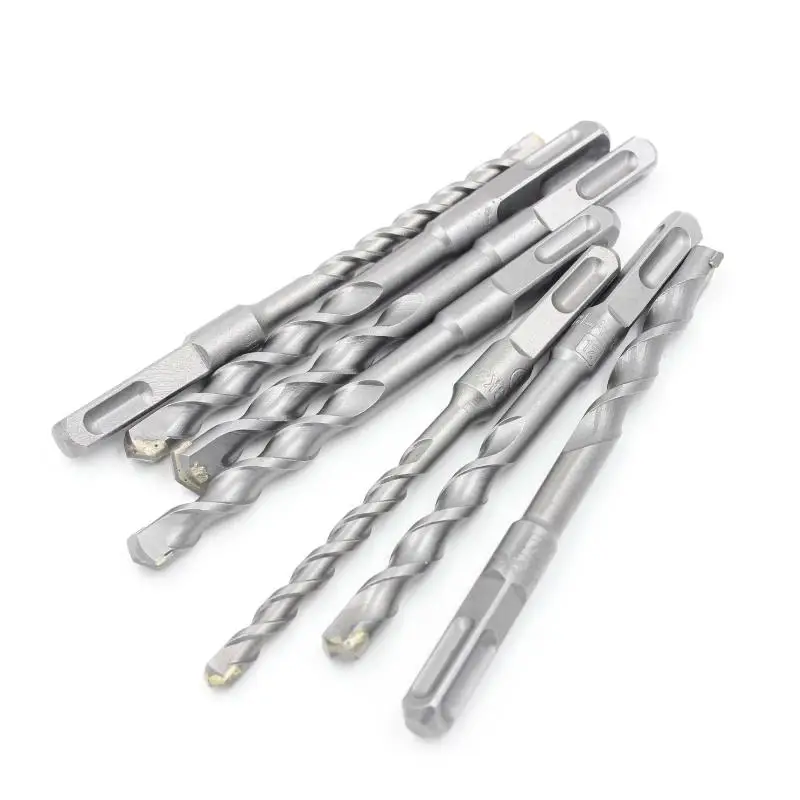 Фото 150mm shank shape round&square  Carbide Masonry Drills Rotary Hammer Impact Drill Bits Set for Drilling Concrete Brick Tile №2
