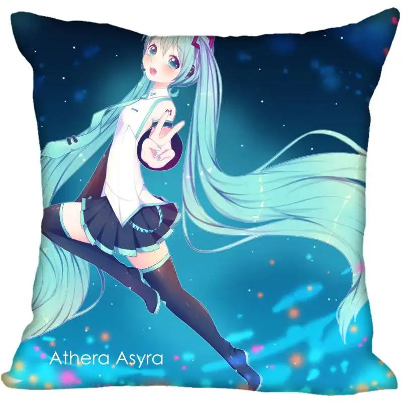 Заказная декоративная наволочка Hatsune Miku квадратная Наволочка на молнии 33x33,40x40,45x45 см(с одной стороны) наволочка - Цвет: Pillowcase 19
