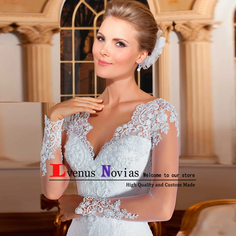 Vestido de noiva sereia Дешевое кружевное свадебное платье русалки 2018 сексуальное с v