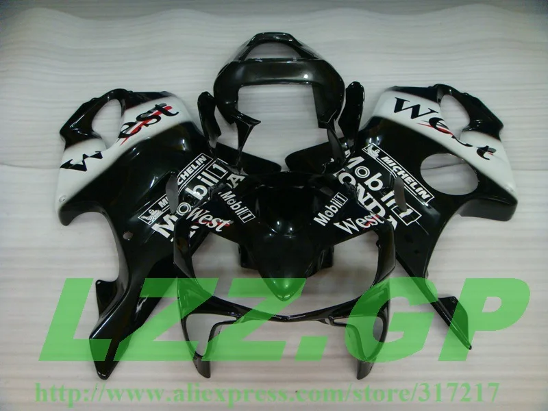 

Injection fairings for HONDA CBR600 F4i 2001 2002 2003 CBR600F4i 01 02 03 motorcycle fairings kit WEST Black white #552LD LZZ.GP