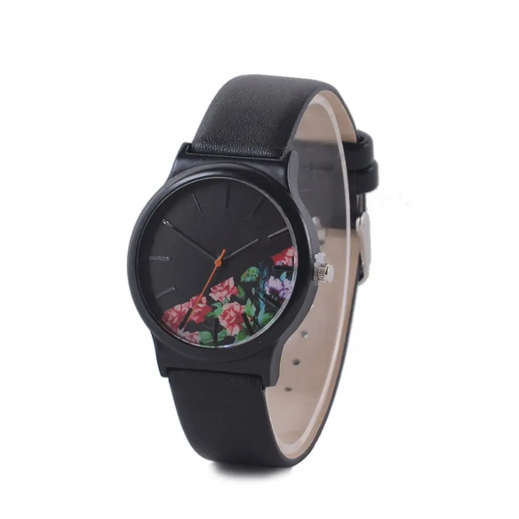 Цветочный для женщин часы Relojes Mujer имитация фарфора Ретро ремешок Мода цветок
