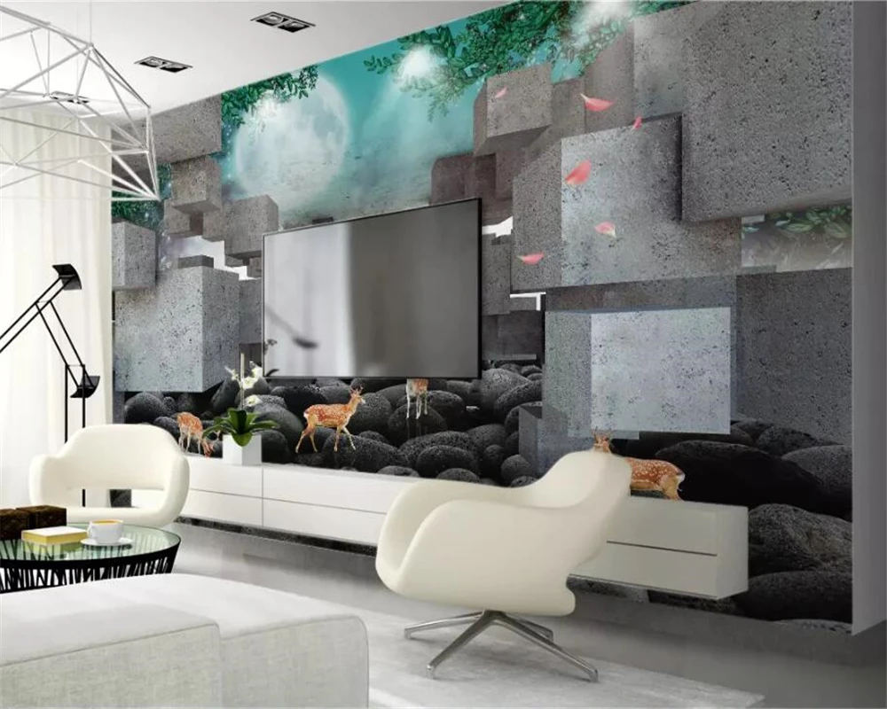 Фотообои beibehang на заказ 3d обои с изображением кубика цветущего сливы оленя HD
