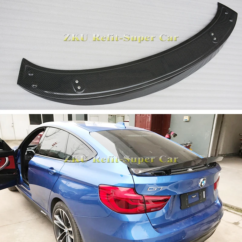 Настоящее углеродное волокно задний багажник крыша спойлер окно крыло для BMW 3