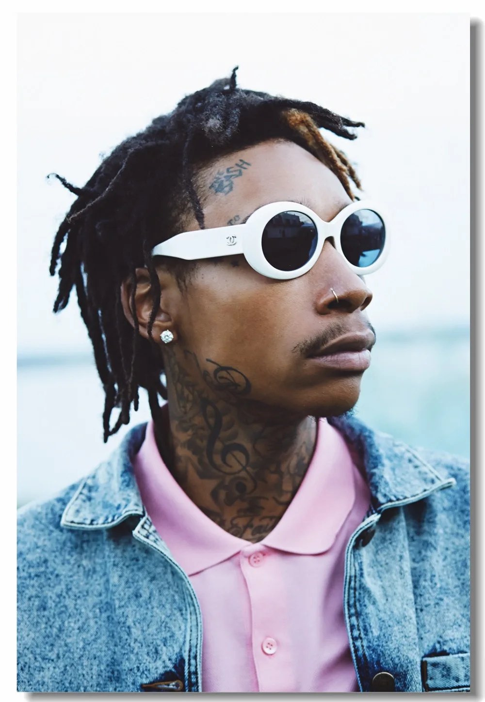 Custom Canvas Wall Mural Wiz Khalifa Poster Painting Wallpaper Rap Singer Rapper Stickers Dining Room Decals #2098# | Дом и сад