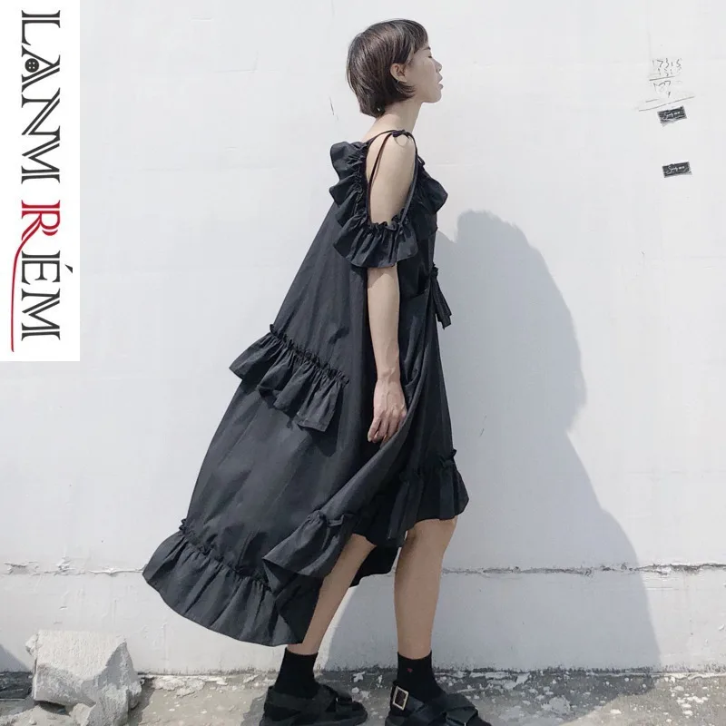 Женское платье на бретельках LANMREM2020 летнее уличное без рукавов с вырезом |