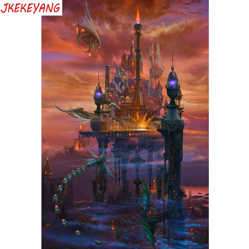 Алмазная 5D Вышивка фантастический замок сделай сам вышивка крестиком