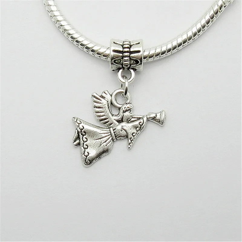 Новый 25 шт. Ангел Шарм бусинки с большими отверстиями европейский кулон Подходит