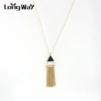 longway wholesale classic and elegant natural stone necklaces handmade tassel pendant necklace jewelry for women sne160202