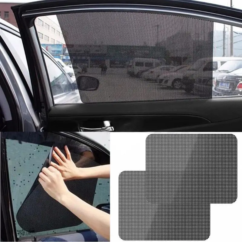

2Pcs Car Rear Window Side Sun Shade Cover Block Static Cling Visor Screen Sticker Car Sun Shades Film Protection Window