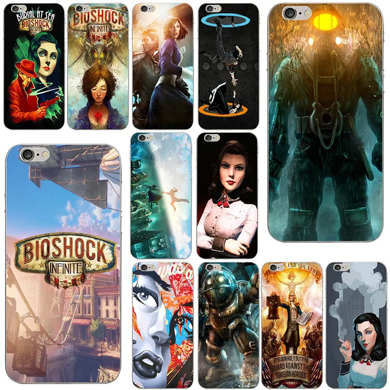 BioShock Infinite Мягкий ТПУ силиконовый прозрачный мобильный телефон чехлы для iPhone X 6 6s 7