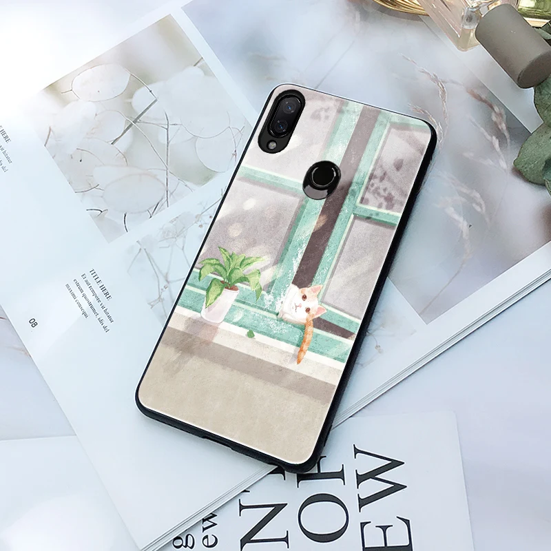 Redmi Note 7 Pro чехол Mofi для Xiaomi Чехол стекло Жесткий Mi A2 6X Mi8 Lite Mi9 кошка собака милый |