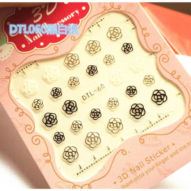 Silver-DTL060 MYBORMULA, 3 листа, золото, серебро, стикеры 3D на ногти Nail Art, снежинка, звезда, сердце, фирменный логотип, украшение для ногтей, Мультяшные клейкие наклейки 49-60 - Цвет: Silver-DTL060
