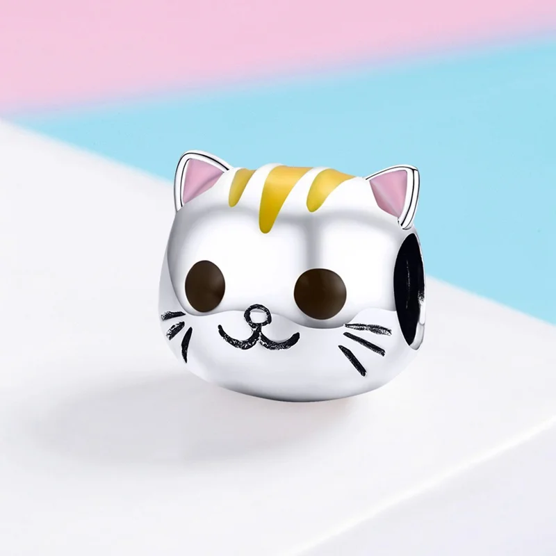Аутентичные новые 925 стерлингового серебра ребенка Kitty кошка человек амулеты