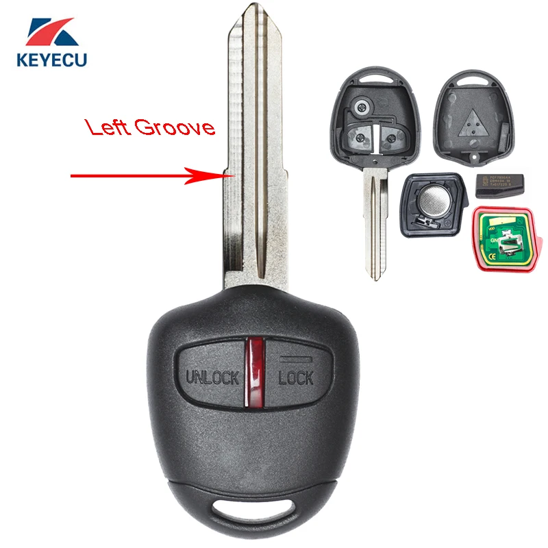 Запасная деталь KEYECU 2 кнопки 433 МГц ID46 для Mitsubishi Pajero 2007 2012 идентификатор FCC: Φ MIT8