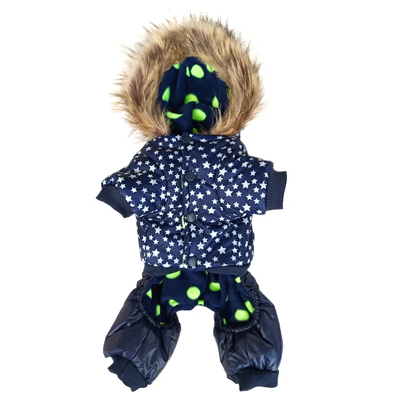 New Star Pattern Pet Dog Clothes Warm Jacket Coat For Small Dogs Windbreaker Thicker Cotton Hooded Chihuahua | Дом и сад