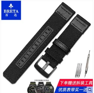 black black clasp Мужские часы BRETA из нейлона, спортивный ремешок для часов Casio PROTREK PRW-6600YB-3/Y-1/60-2A/Y-1A, аксессуары для измерения солнечной энергии - Цвет ремешка: black black clasp