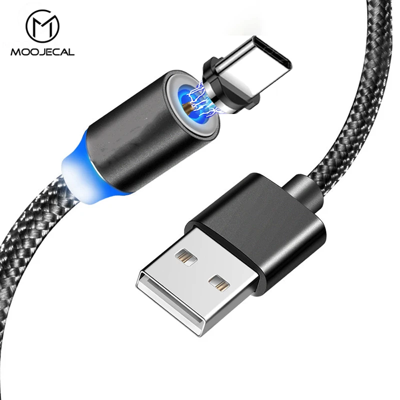 MOOJECAL USB Type C Fast Charging usb c Magnetic cable Type-c Data Cord Android Charger Cable For Samsung S8 S9 Note 8 | Мобильные