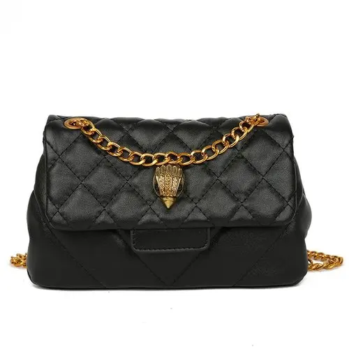 Дизайнерские известные бренды женские сумки клатчи кошельки и сумки tote курьерские Сумки с ромбовидной строчкой клапаном - Цвет: Черный