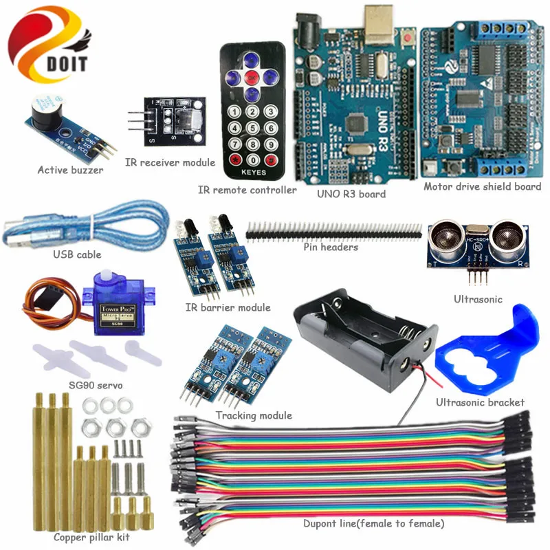 ИК контроль отслеживания препятствий 4WD Arduino робот шасси автомобиля комплект с UNO