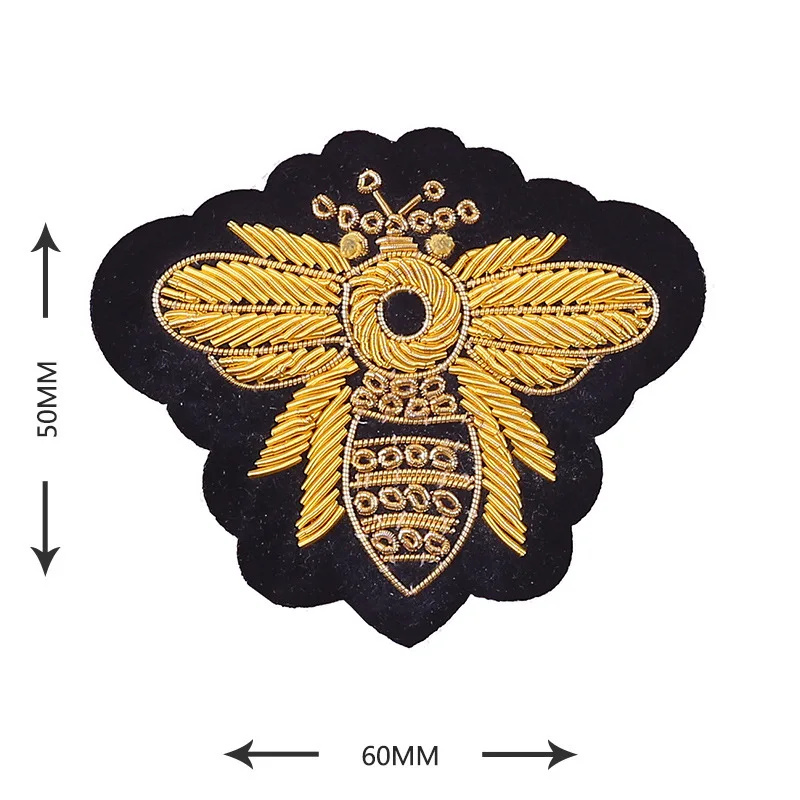 

GUGUTREE India silk embroidery rank crown ear of rice anchor lion wings patches badges applique patches for clothing DZP-77