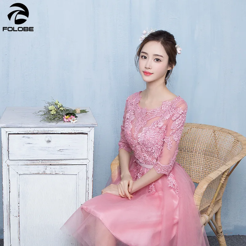 FOLOBE/простое модное кружевное платье с аппликацией Короткие сетчатые вечерние
