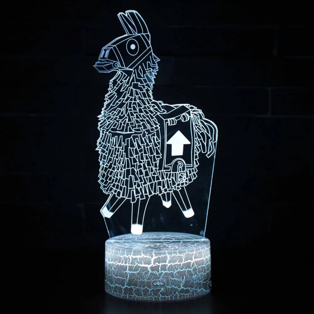 7 цветов Изменение Альпака 3D лампа лама ночник RGB настроение шрам основа для дня