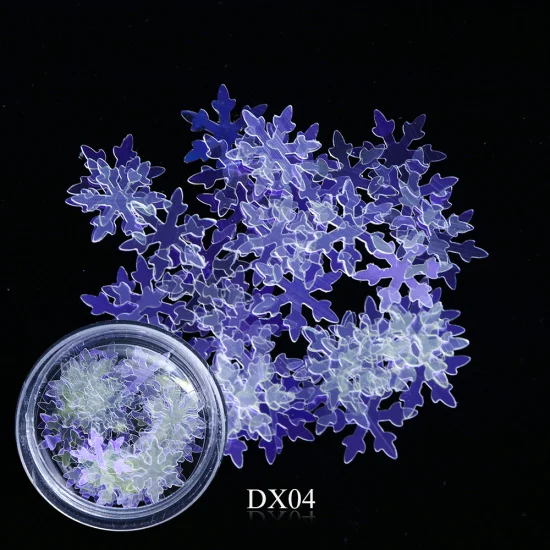 DX04 1 коробка снежинки голографические серебряные блестки для ногтей смешанные рождественские кусочки Блестки для дизайна ногтей хлопья украшения CHDX/XX - Цвет: DX04