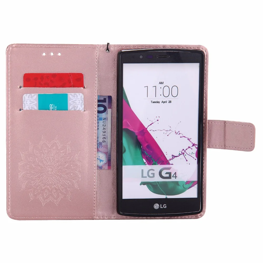Для etui LG G4 G 4 чехол Роскошный Ретро Мандала Флип Стенд PU кожаный бумажник для LG4 LGG4