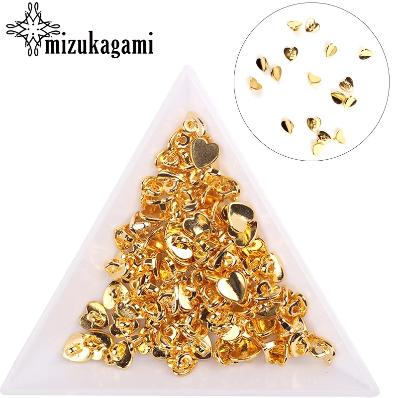 Набор украшений из золотого сплава в форме сердца 100 шт./лот|metal heart|charms for jewelrycharms lot