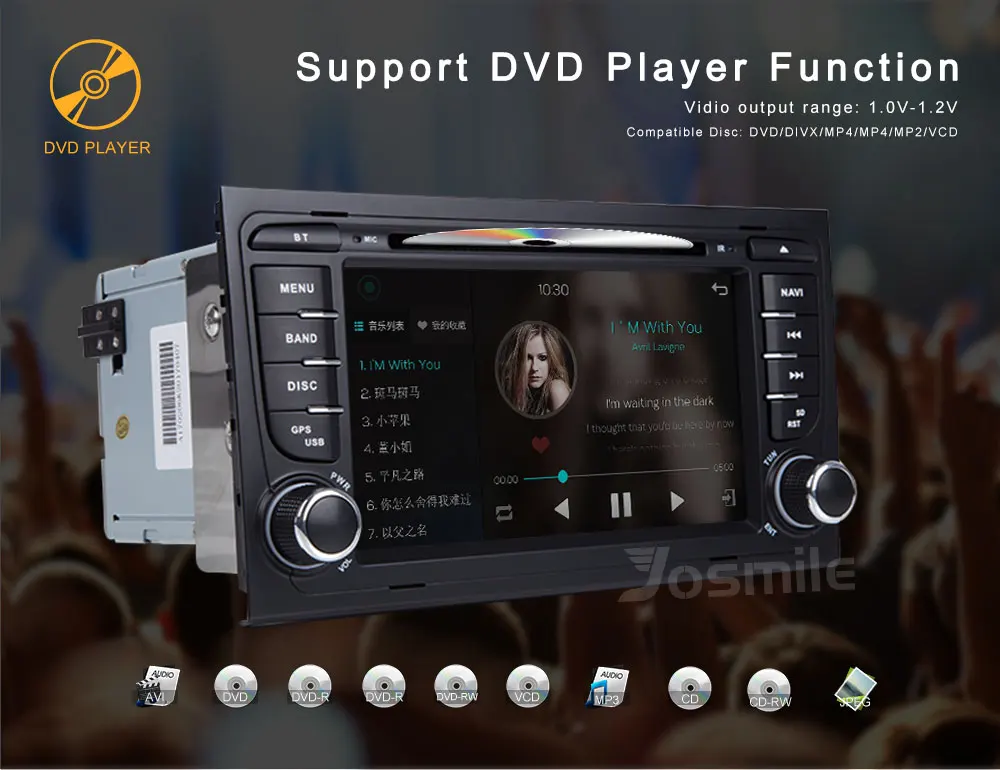 Josmile Авторадио 2 Din Android 8,1 автомобильный dvd-плеер для Audi A4 B8 S4 B6 B7 RS4 8E 8H B9 Seat Exeo 2002-2008 gps Навигация Аудио