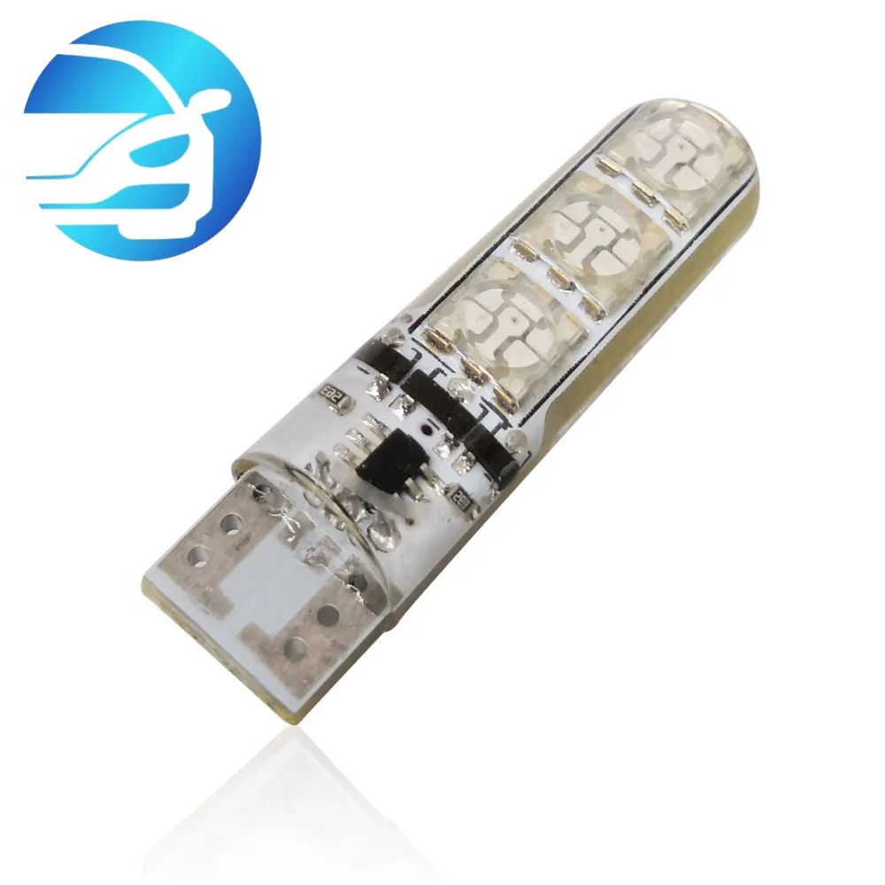 1 комплект T10 RGB габаритная лампа из силикагеля 5050-6SMD Автомобильный светодиодный