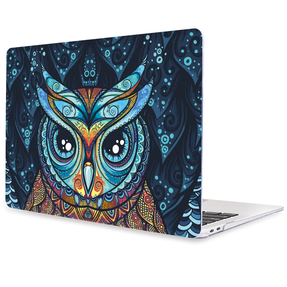 Чехол Redlai с рисунком совы для MacBook Air 13 дюймов, чехол A1932 A1466 для Mac Pro 16 A2141, чехол с сенсорной панелью 13 15 дюймов