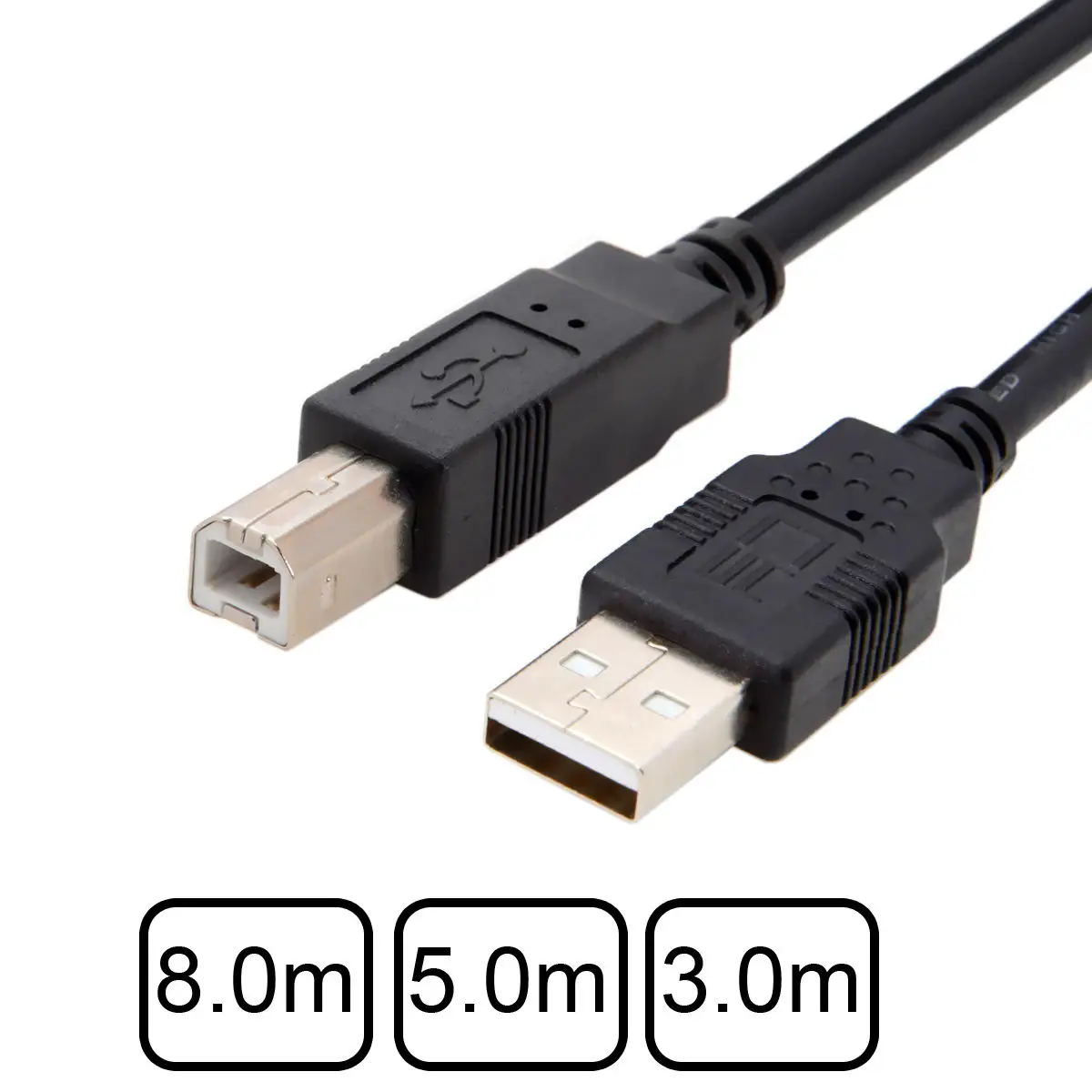 

Jimier 8 м 5 м 3 м USB стандарт-B Тип USB 2,0 кабель передачи данных для жесткого диска, сканера и принтера с двойной оплеткой черный