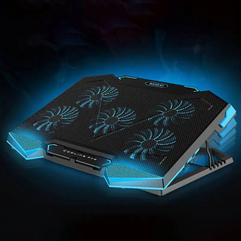Multi-range Adjustable 5 Fans Gaming Laptop Cooling Pad Stand for15.6 17.3 18 19 Inch Notebook USB Port Back Light | Компьютеры и офис