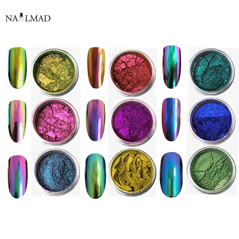 1 г Хромовый Блестящий Пигментный Порошок Хамелеон Типсы для маникюра аксессуары