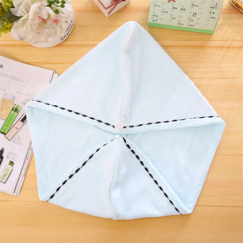 2018 Solid Color Women Hair Towel Bathroom Super Absorbent Quick-drying Microfiber Bath Dry Cap Salon 25x60 cm | Дом и сад