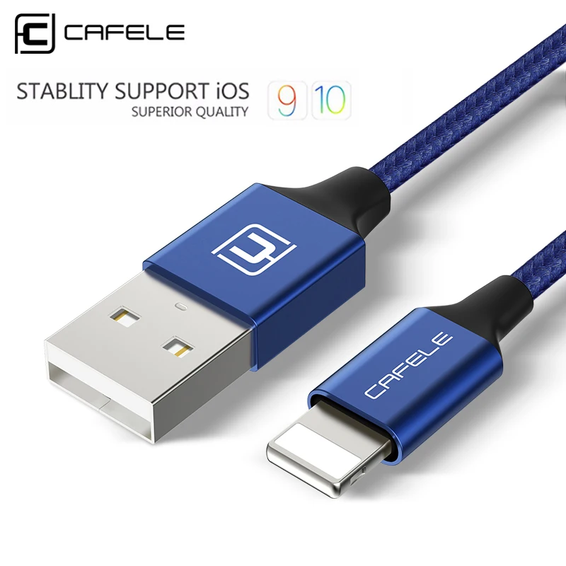 USB кабель CAFELE для быстрой зарядки 2 1 А iphone XR XS Max X 8 Plus 7 6 6s 5 портативный провод