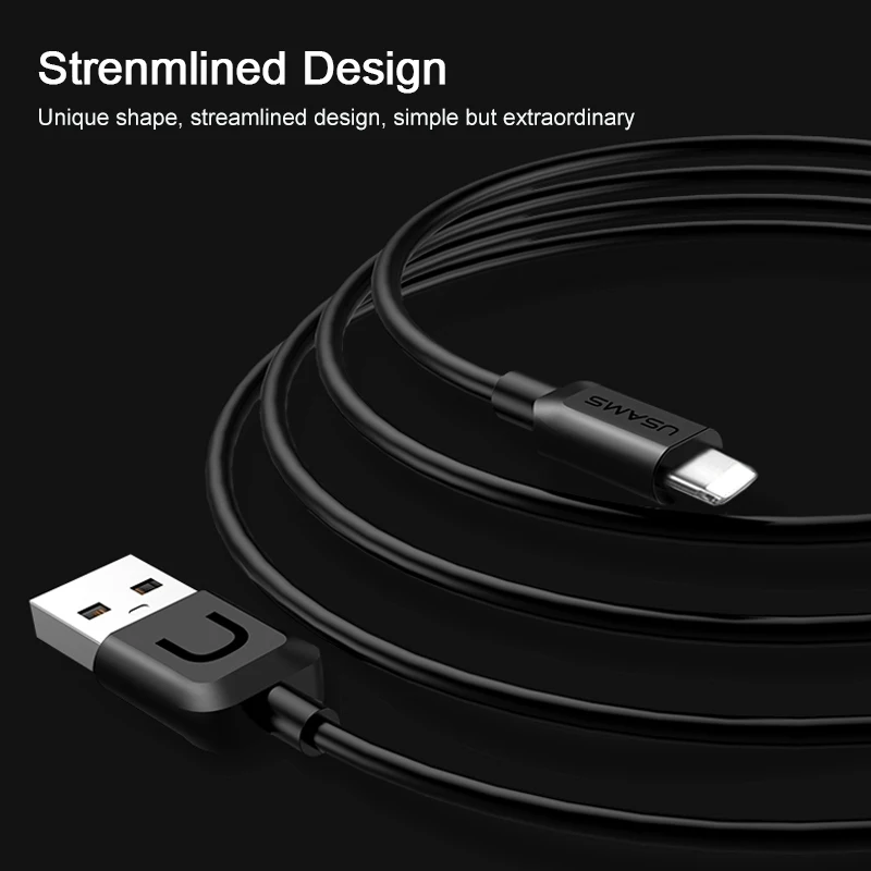 10 шт./лот USAMS USB кабель для iPhone IOS 11 9 2A быстрое зарядное устройство Usb зарядный X 8 7 6 5